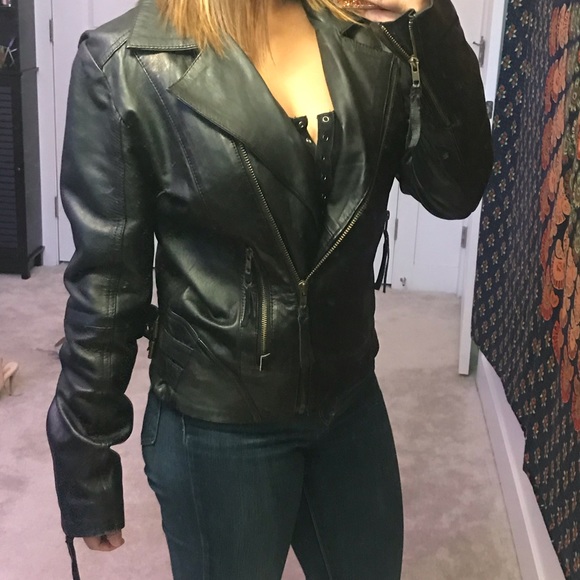 NEW!! sTs Leather Biker Jacket - Picture 2 of 5